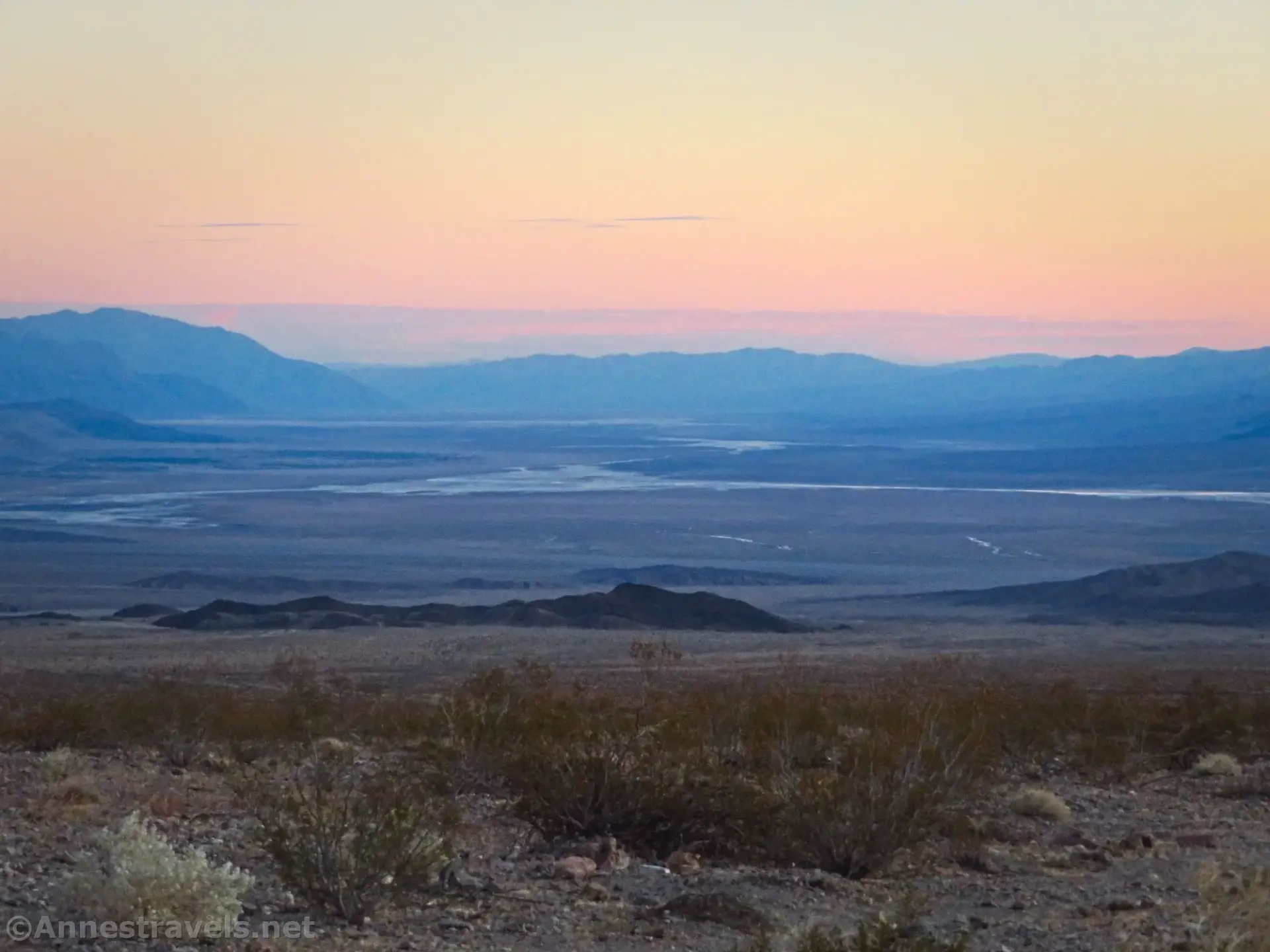 Views down on Badwater Flats from Hell's Gate on the Daylight Pass Road, Death Valley National Park, California