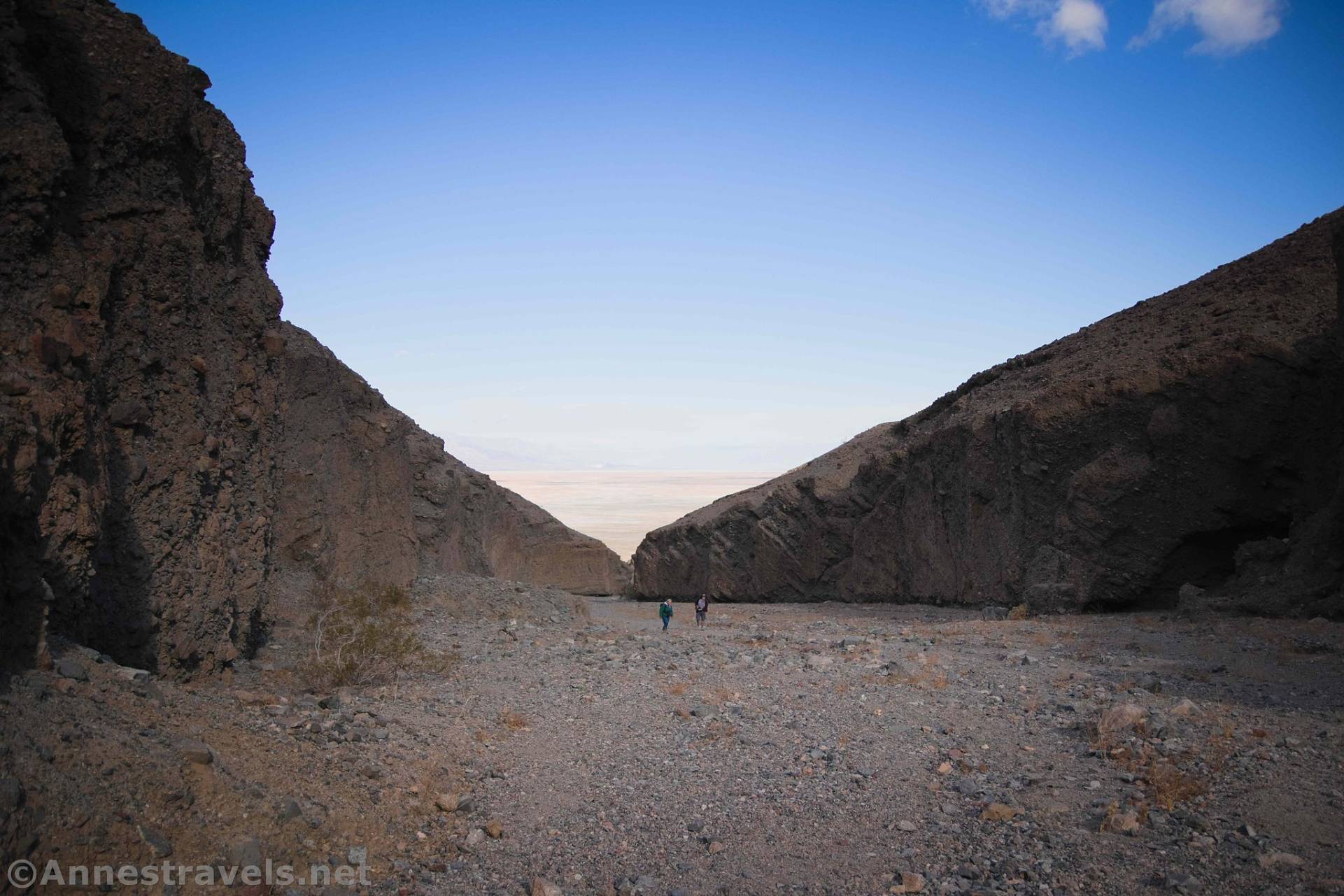 Hiking up the lower part of Sidewinder Canyon, Death Valley National Park, California