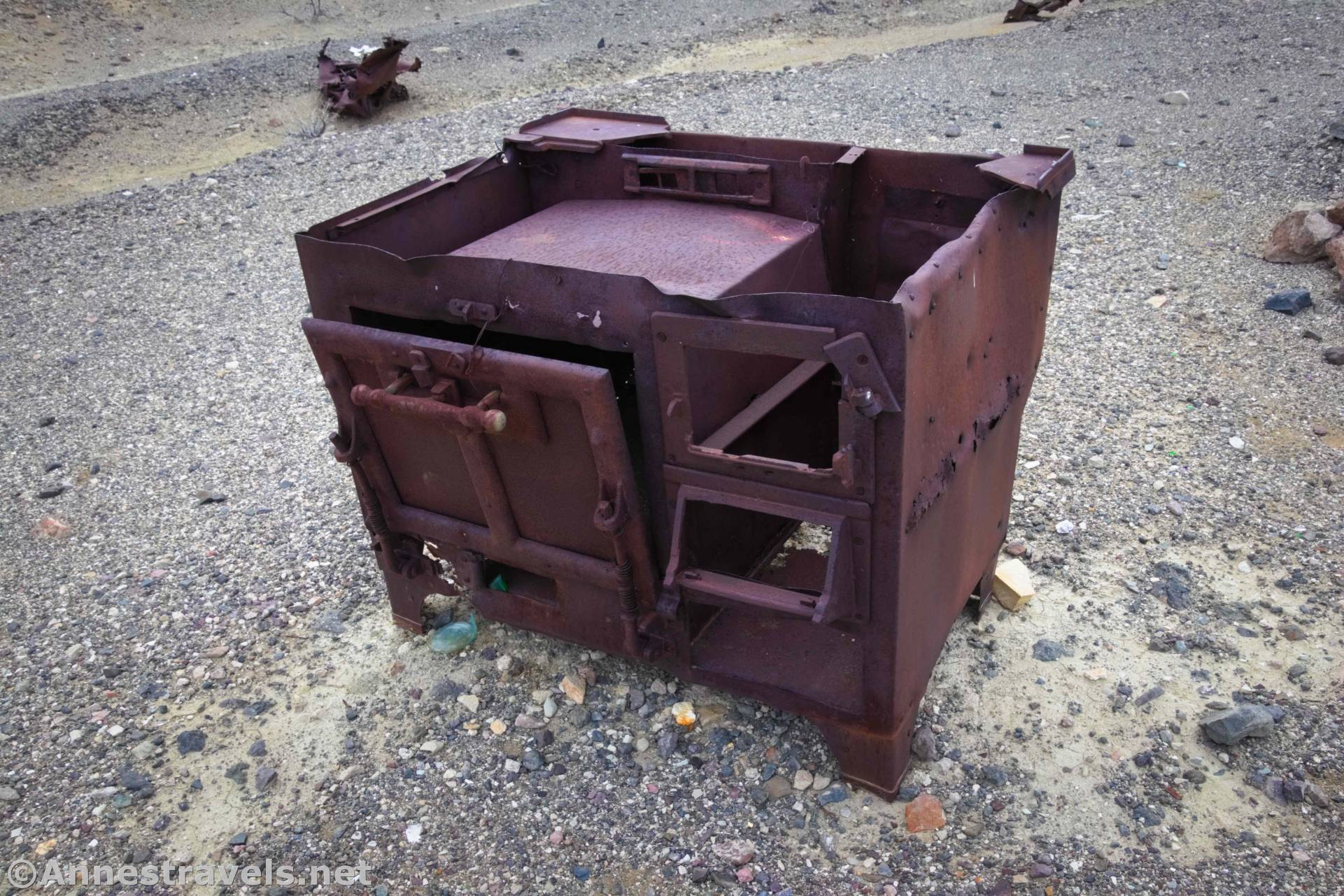 Old stove in Corkscrew Canyon, Death Valley National Park, California