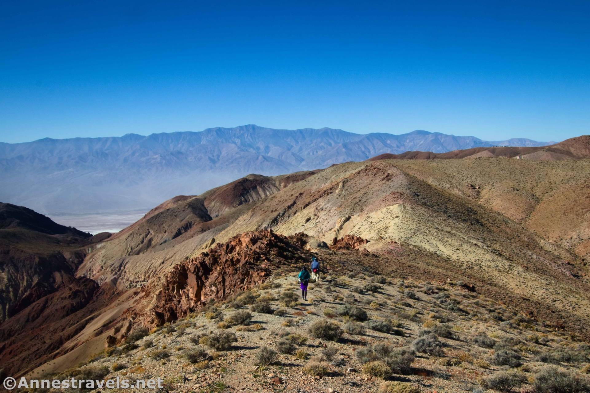 Hiking down Coffin Peak, Death Valley National Park, California