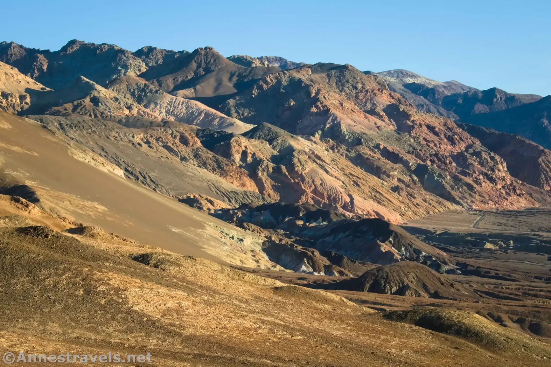 Views toward Artist Palette from Desolation Canyon, Death Valley National Park, California